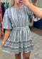 ENTRO: Memories Of Us Stripe Puff Sleeve Mini Dress