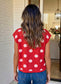 Polka Face Colorblock Dot Knit Top