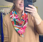 Pink Watercolor Blooms Silk Neck Scarf
