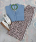 Wild Card Wide Leg Leopard Print Pants
