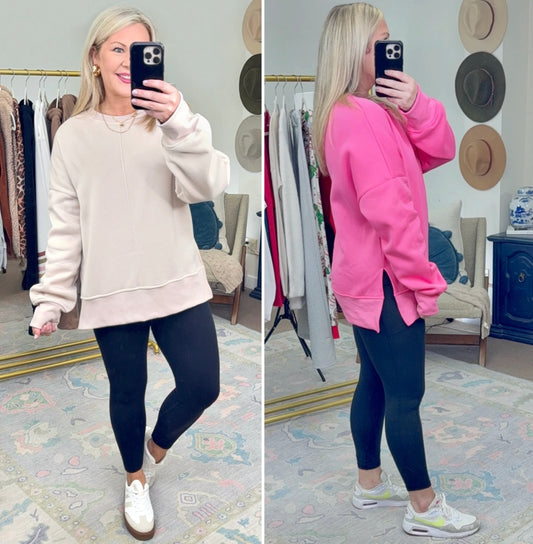 **MORE COLORS** Snug Life Split Hem Pullover