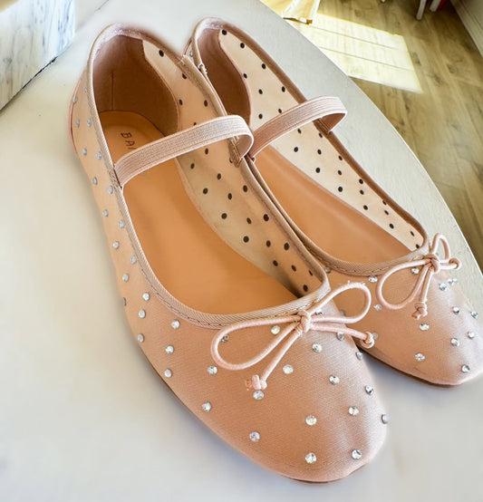 Tiny Dancer Mesh Embellished Flats