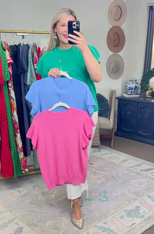 Soft Spoken Ruffle Knit Top