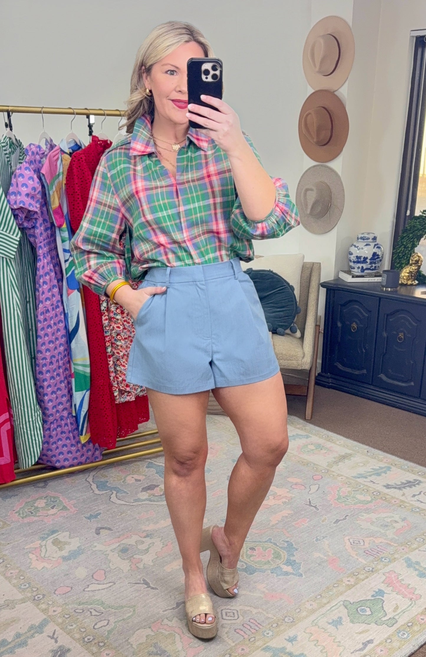 **MORE COLORS** Playfully Put Tailored High Rise Shorts