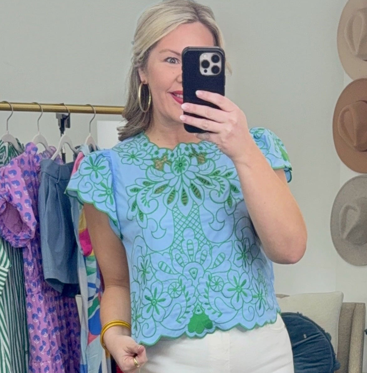 Trip To Saint-Tropez Embroidered Blouse