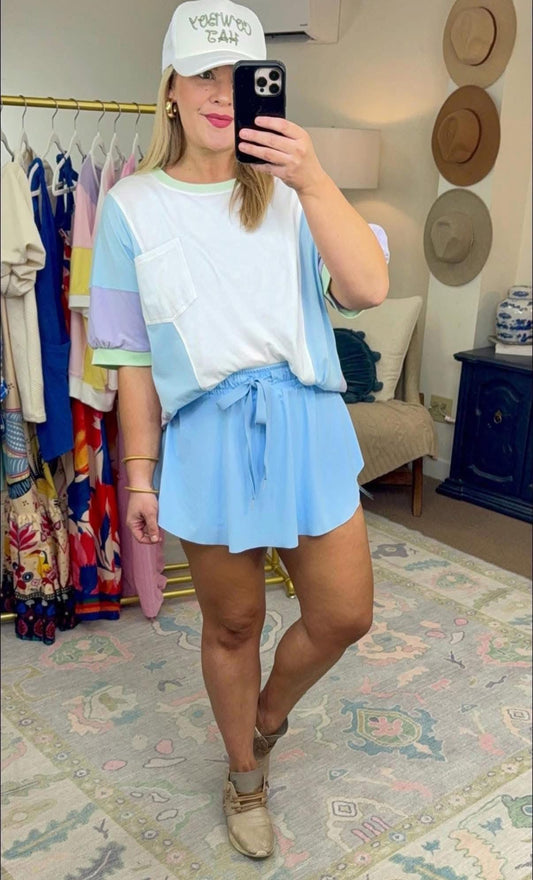 **MORE COLORS** Weekend Warrior Colorblock Drop Sleeve Tee