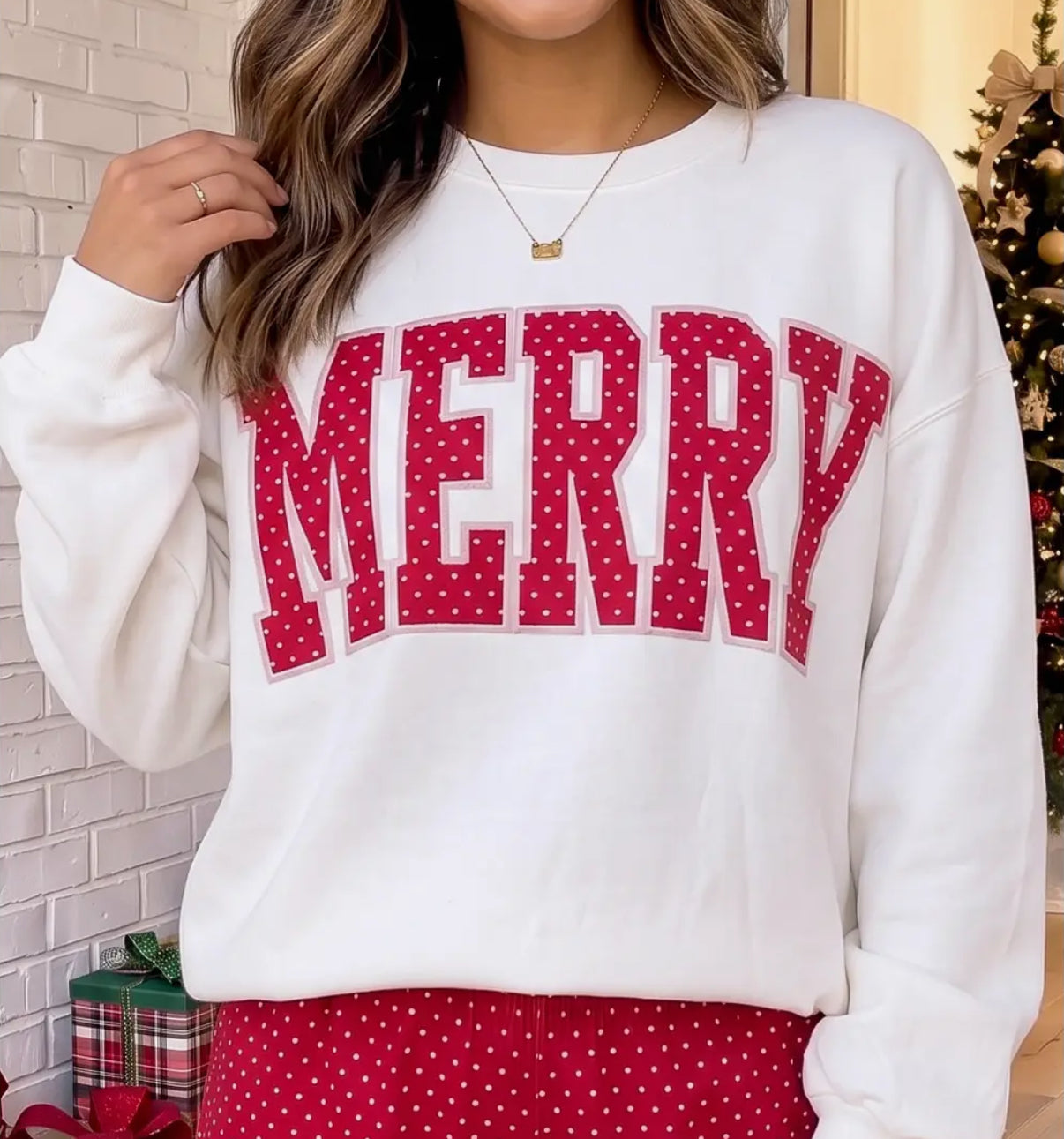 Christmas Morning Merry Short Set in Polka Dot