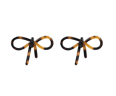 Tied and True Tortoise Resin Bow Stud Earrings