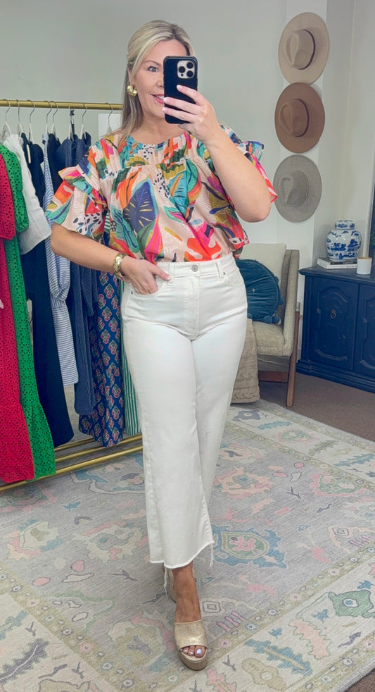 TCEC: Take Me Away Abstract Print Blouse