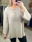 Crisp Morning Brushed Ribbed Knit Henley Top