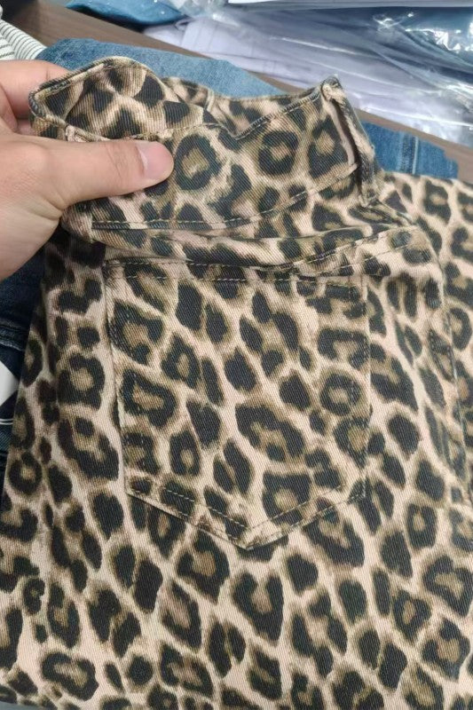 In Rare Form Animal Print Crop Barrel Jeans