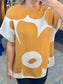 Golden Foliage Knit Tunic Top