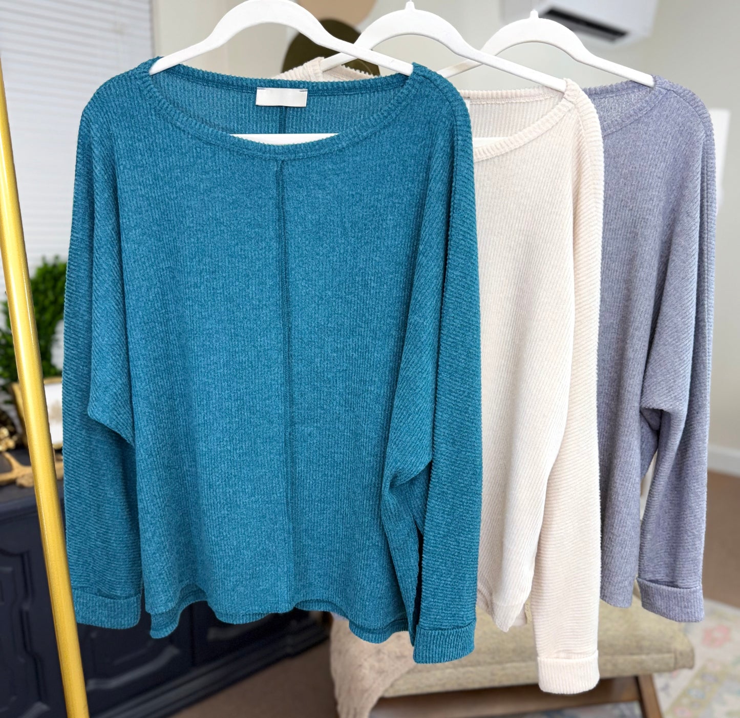 All Cozied Up Brushed Ribbed Knit Top