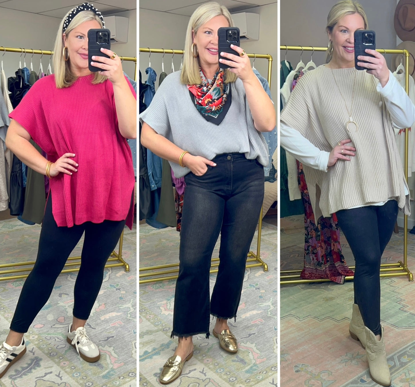 All Again Slouchy Knit Tunic Top