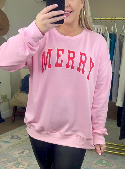 Merry Happy People Graphic Sweatshirt