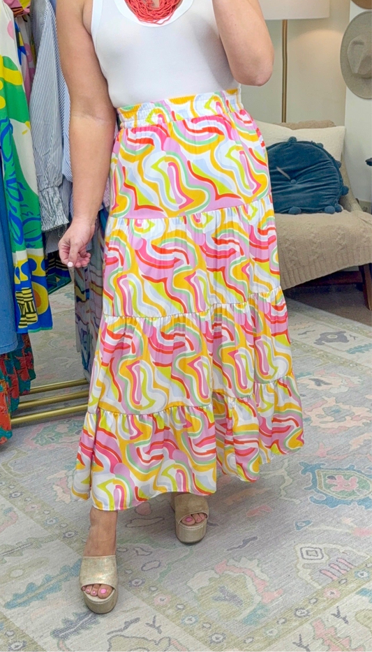 Happy Days Tiered Maxi Skirt