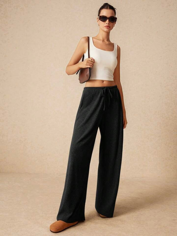 **MORE COLORS** Snug Society Ribbed Wide Leg Pants