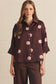 Point Taken Dot Print Button Up Blouse