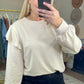 Just Say When Ruffle Shoulder Popover Top