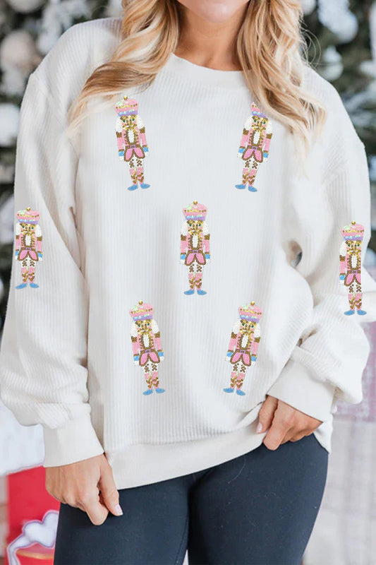At Attention Sequin Nutcracker Pullover— PREORDER
