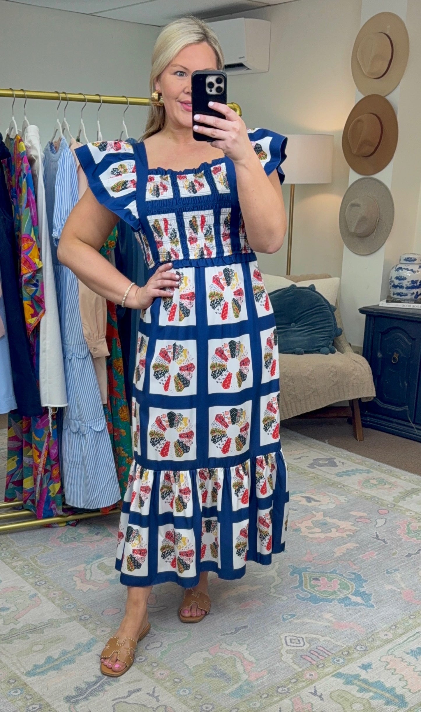 Pieces of Me Printed Flutter Sleeve Dress