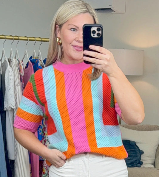 Grateful Gal Colorblock Knit Top