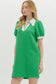 Free Time Scallop Collar Shirt Dress
