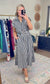 Nice Girl Belted Stripe Midi Dress