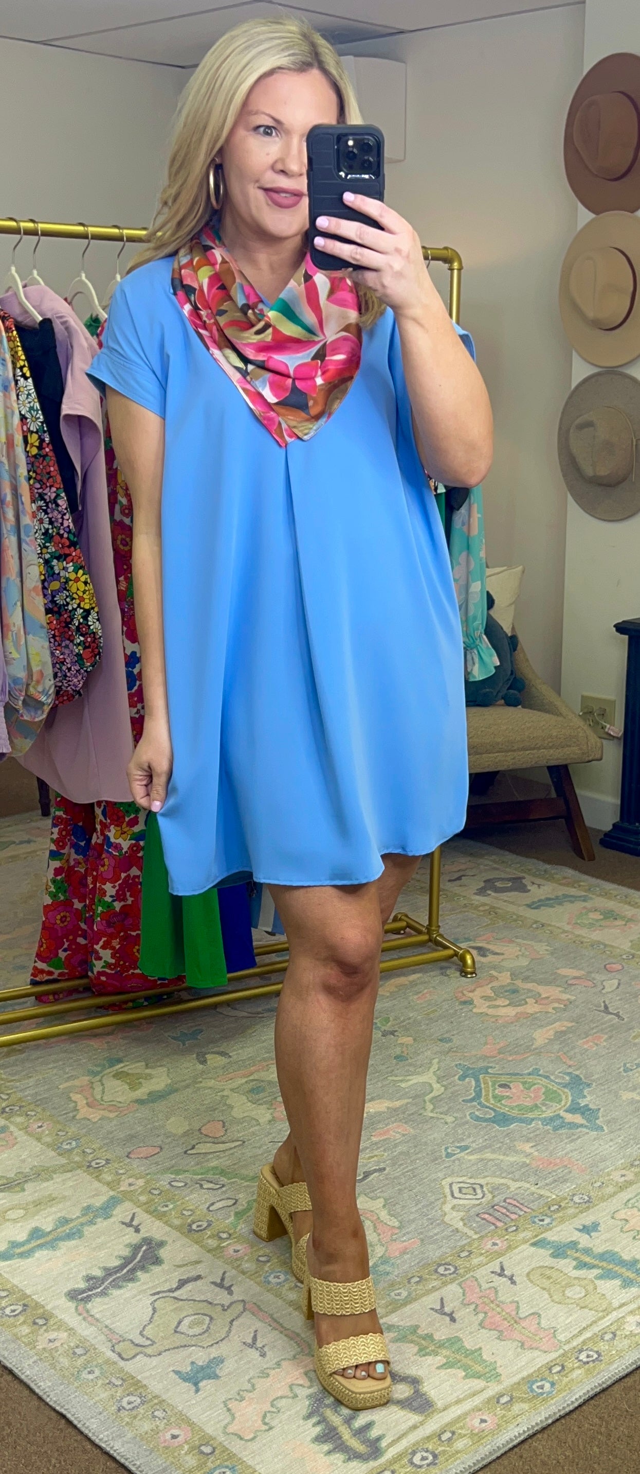 Center Pleat Shirt Dress