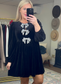 There You Glow Bow-Embellished Velvet Dress
