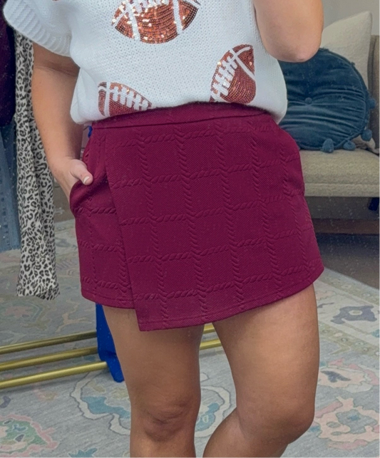 **MORE COLORS** Choose Wisely Textured Pull On Skort