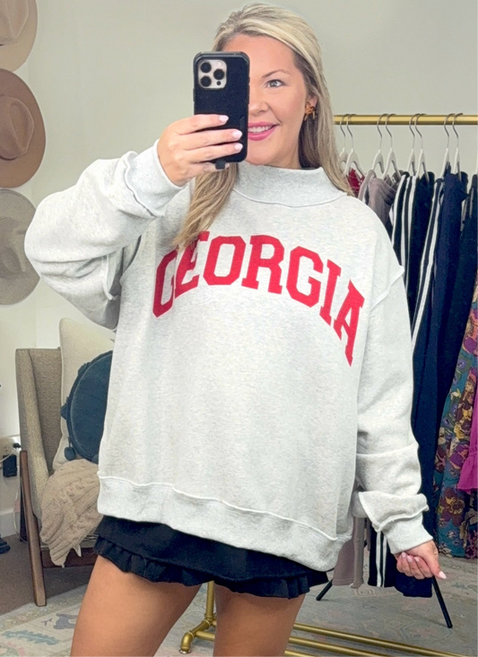 Georgia Reversible Mock Neck Sweatshirt