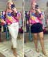 MORE COLORS Abstract Leopard Print Pleated Blouse