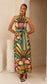 Lady Lotus Twist Halter Maxi Dress