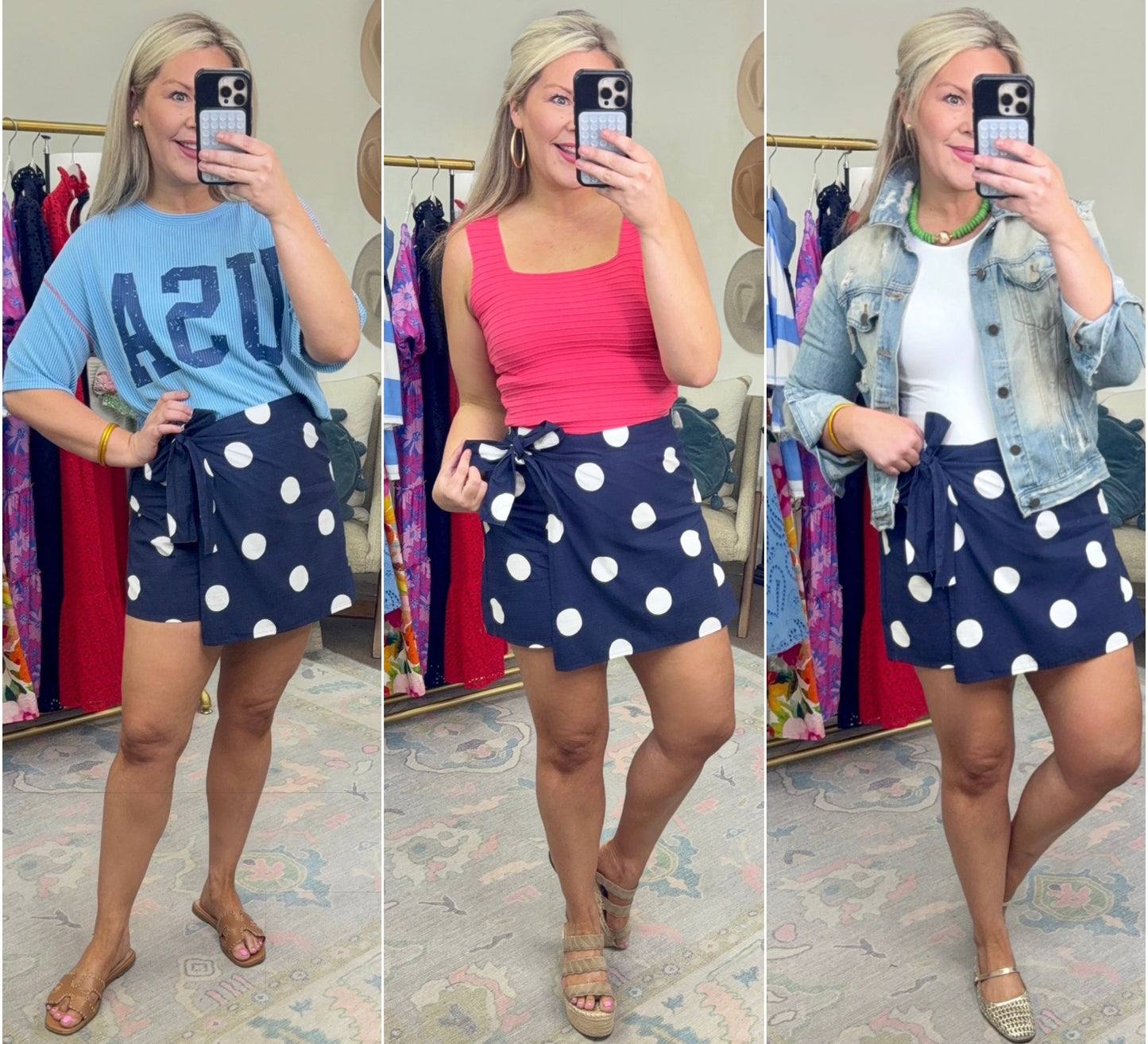 On the Dot Polka Dot Wrap Skort