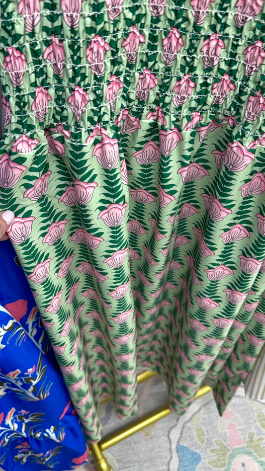 Fields of Grace Floral Print Smocked Dress