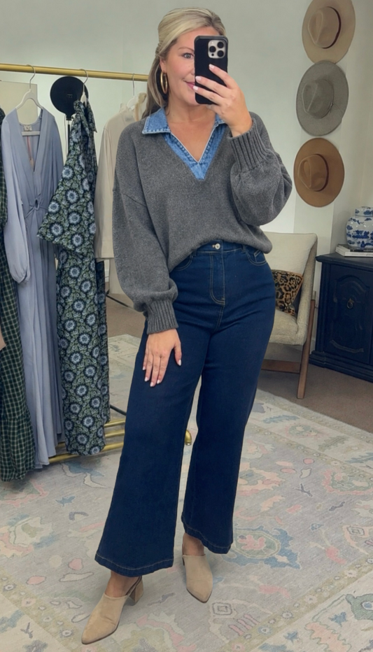 Borrowed Time Mix Media Sweater