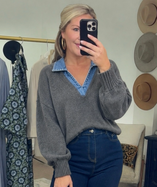 Borrowed Time Mix Media Sweater