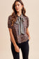 Wildly Appropriate Tie Neck Leopard Blouse
