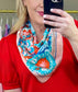 Peach Sunday Best Abstract Silk Neck Scarf