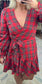 Tartan Ruffle Wrap Dress