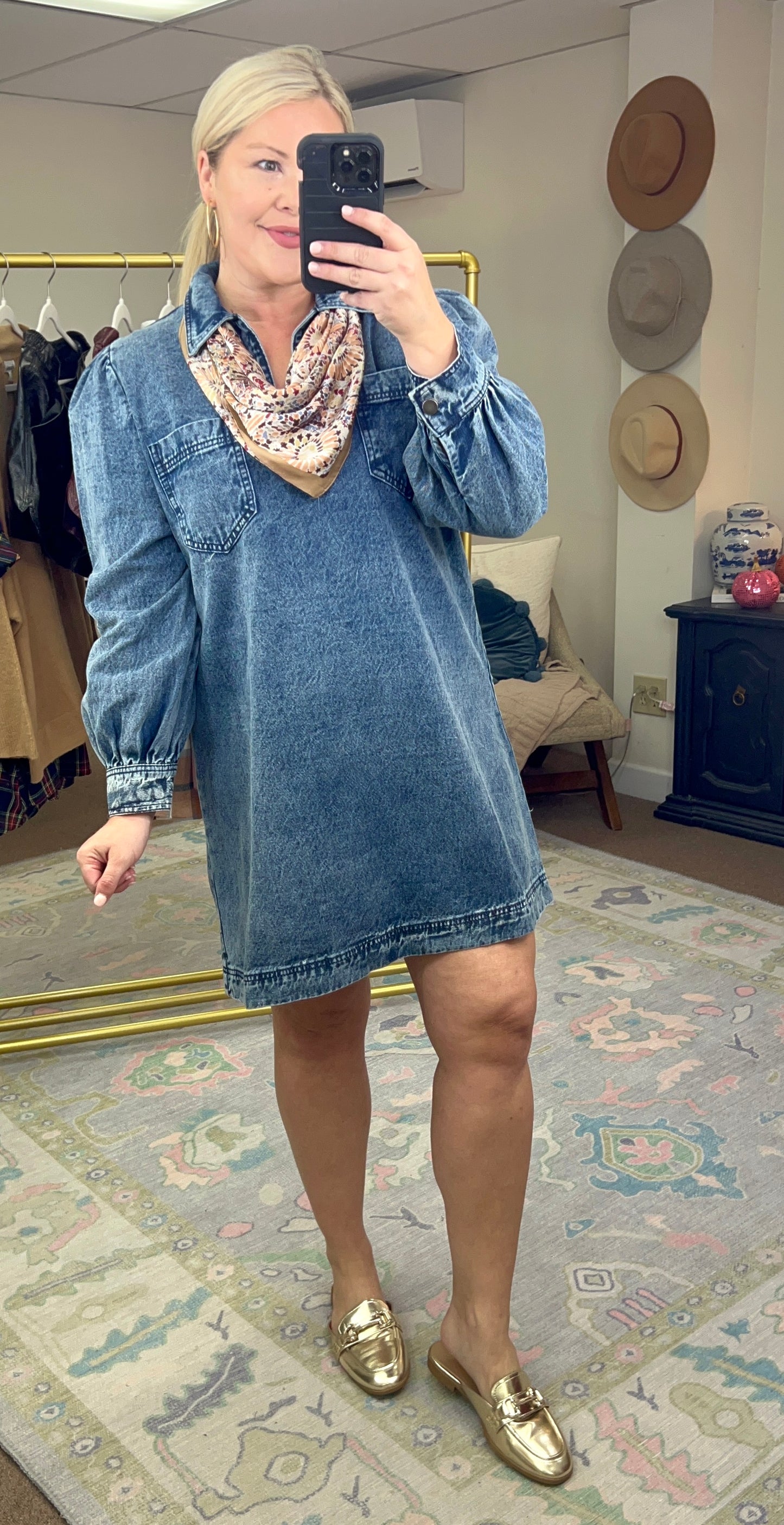 Heart And Soul Acid Wash Denim Dress