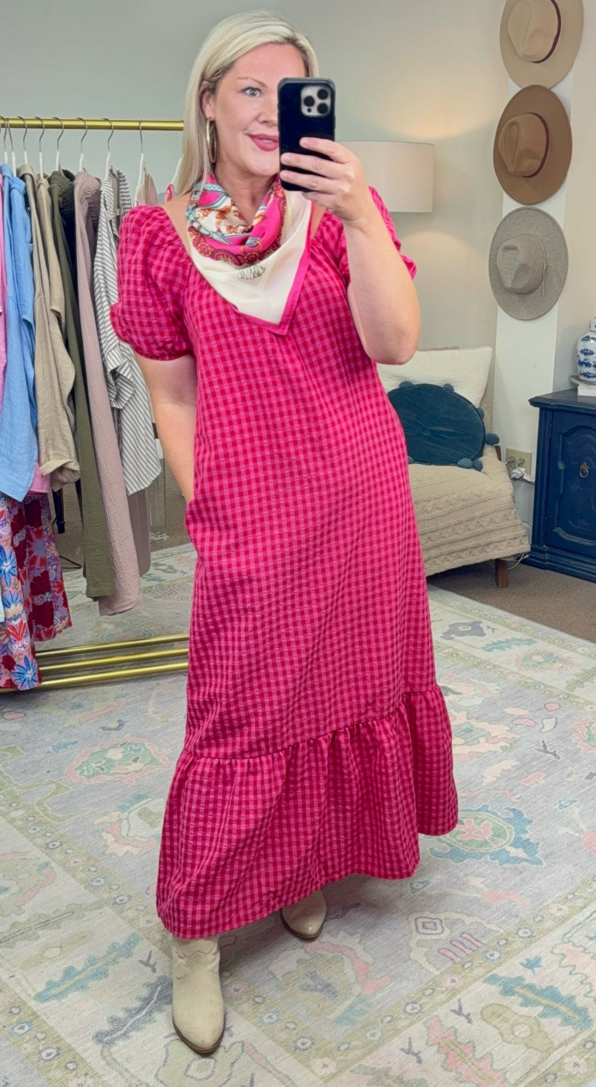 Check Yes or No Maxi Dress