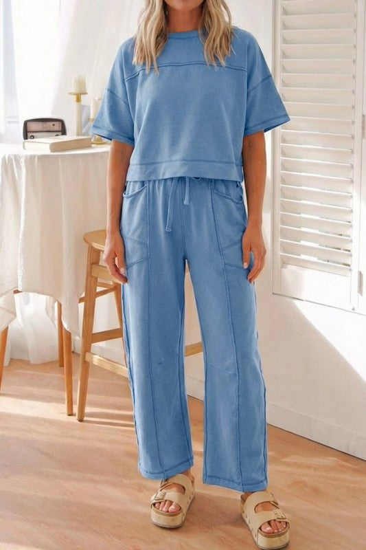 **MORE COLORS** Main Agenda Barrel Leg Pant Set
