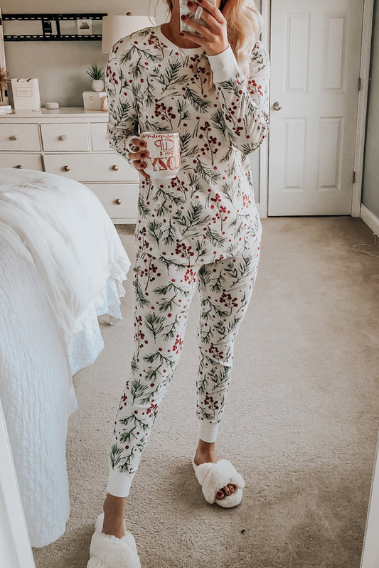 Happy Holly-Days Printed Pajama Set
