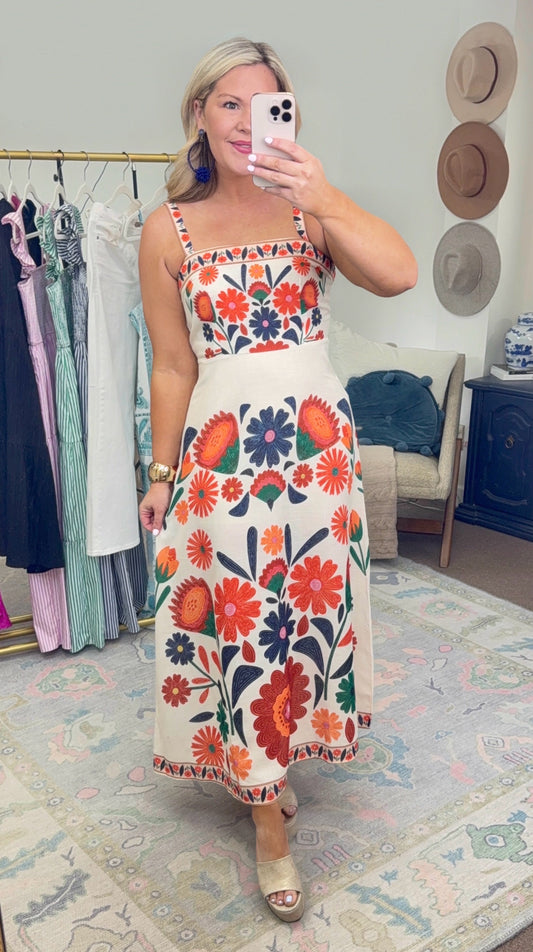 Mamacita Mosaic Print Midi Dress