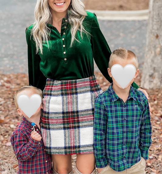 White Tartan Plaid Skirt