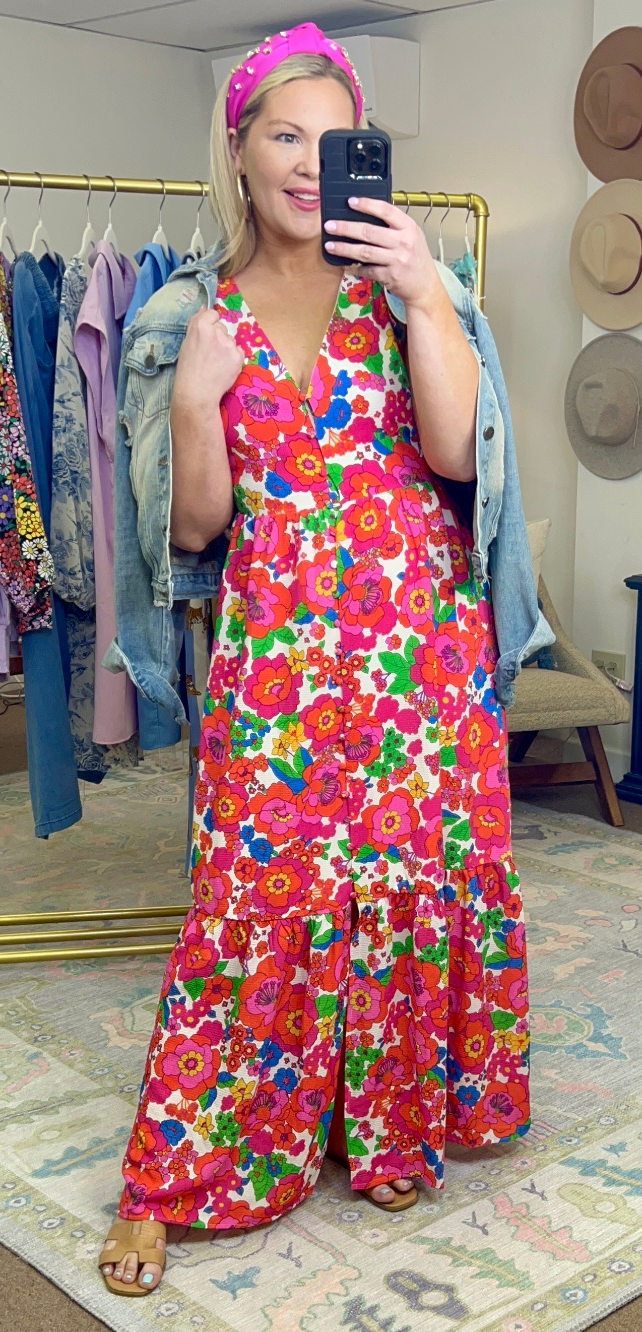 Piece of Paradise Bold Print Ruffle Maxi Dress