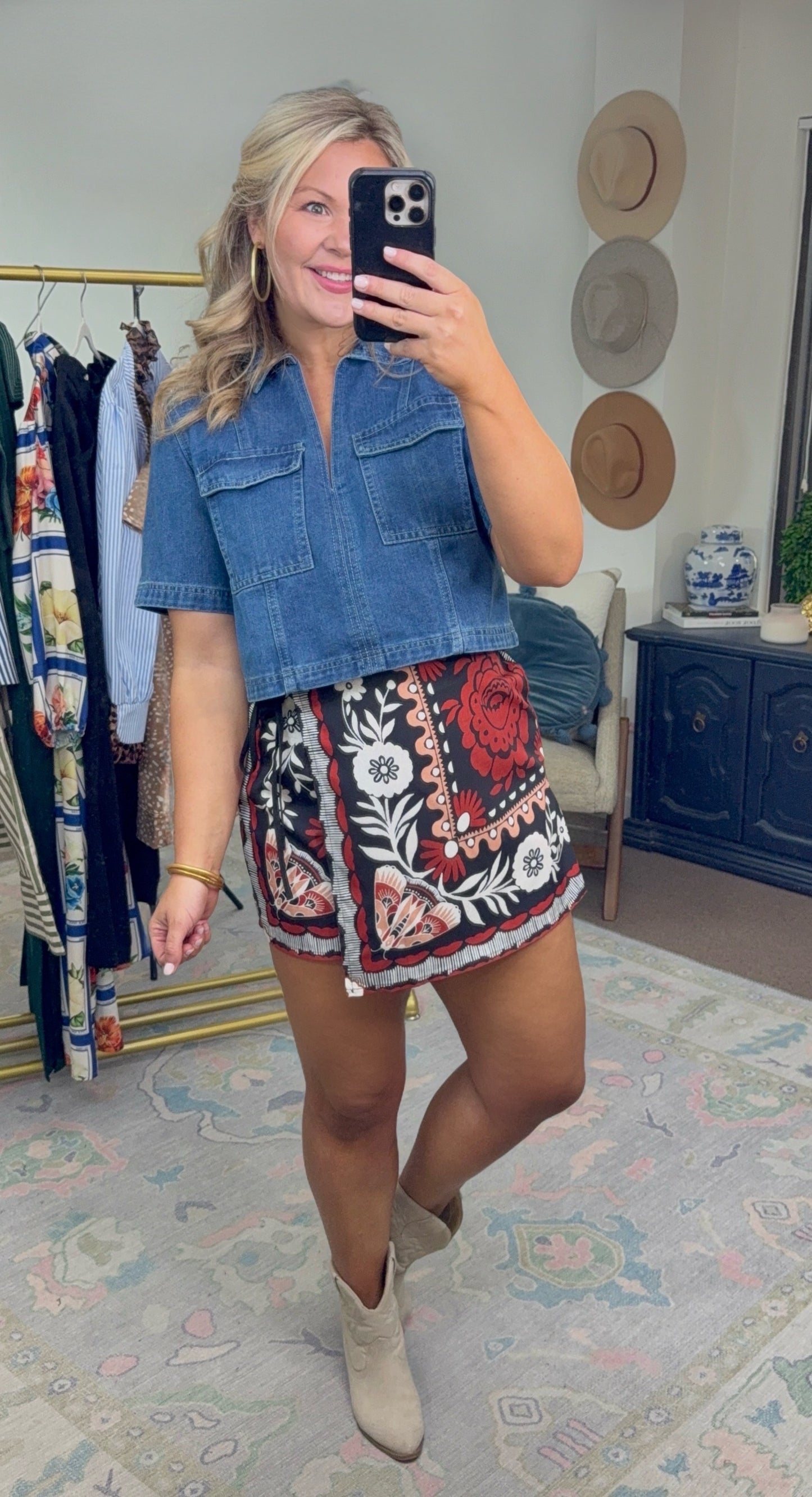 West of Here Printed Wrap Skort