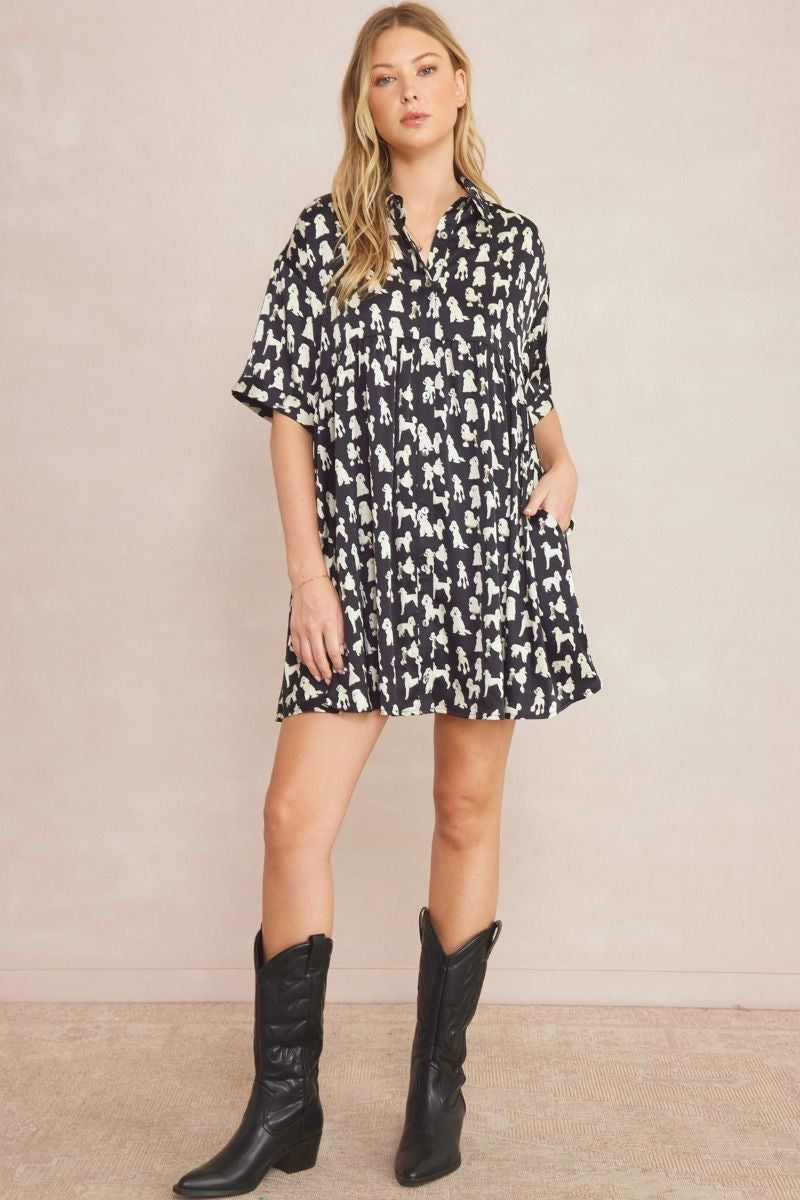 **MORE COLORS** Dog Print Tunic Dress